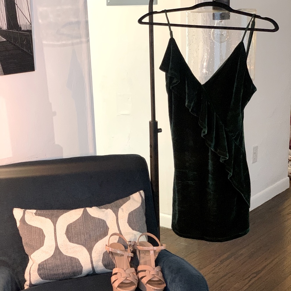 Dark green mini dress